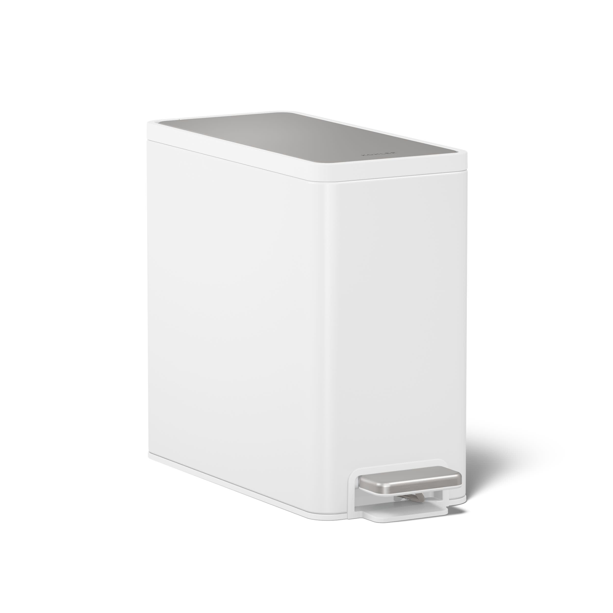 Kohler 20957-STW soft-close lid in white stainless steel.