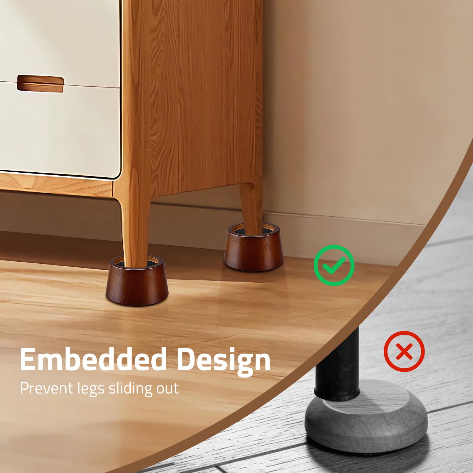 KOIKEY walnut finish adds mid-century style to the room.