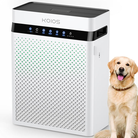 KOIOS K03 air purifier powering large-room coverage up to 2400 sq ft