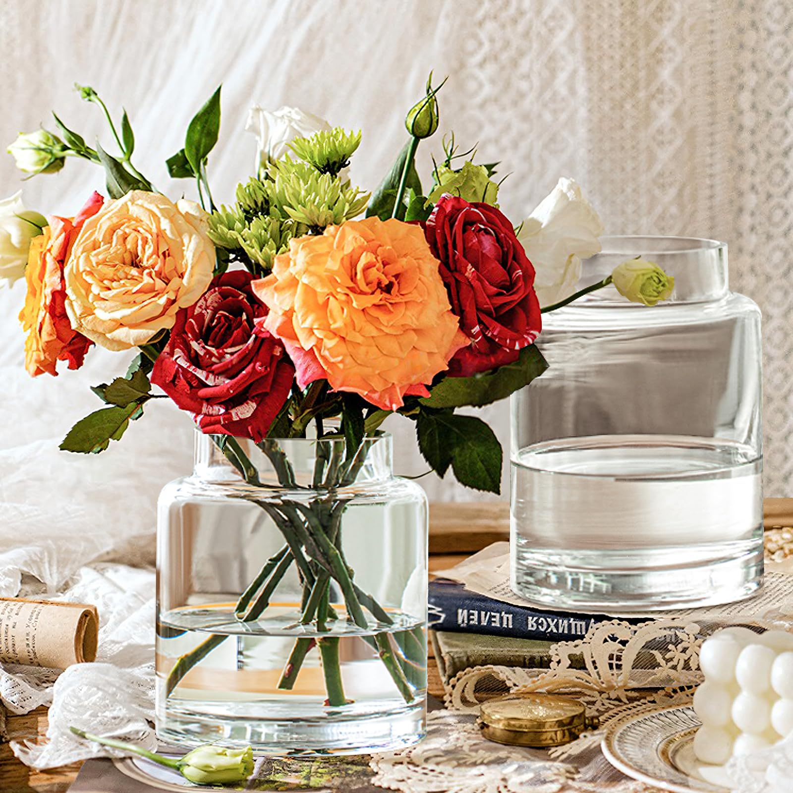 KOIUEYW glass vase side profile highlights elegant silhouette for modern home decor.