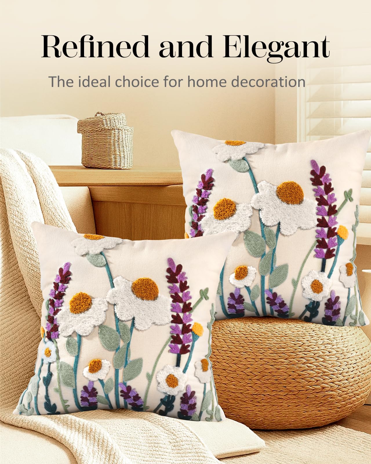 Kokaaee 18x18 cover brightens sofas and beds with versatile decor