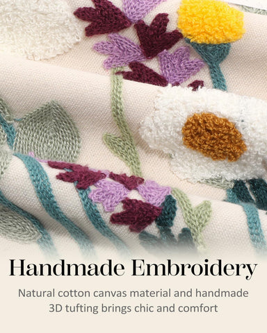 Kokaaee embroidery detail on pillow cover showcases premium craftsmanship
