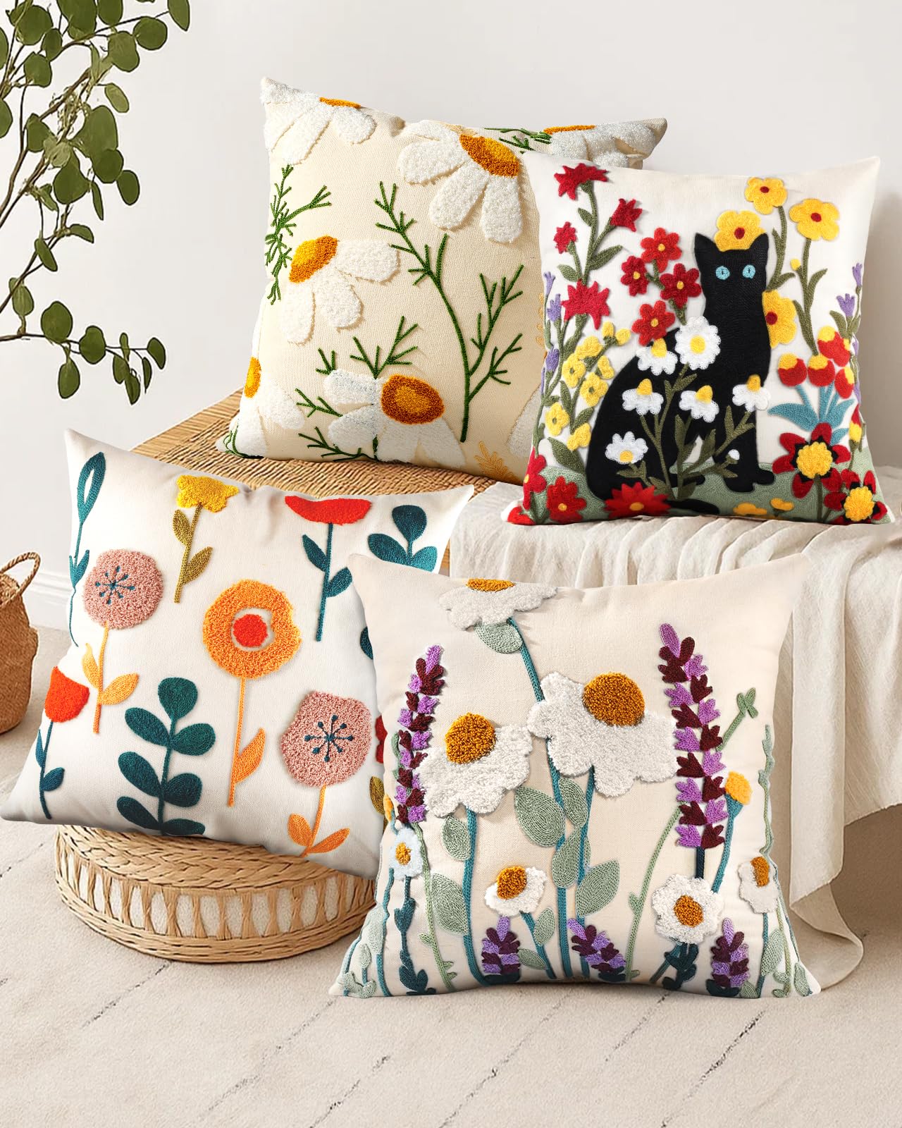 Kokaaee two-pack pillow covers in 18x18 inches for versatile styling.