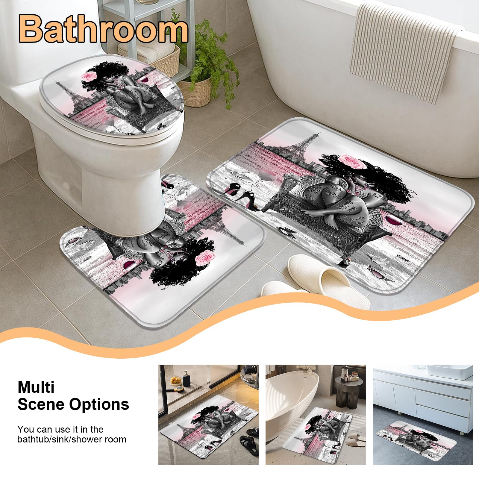 KOKGYM Non-slip bath rug helps keep feet secure