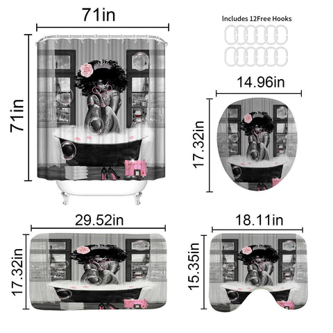 KOKGYM Shower curtain displayed in a modern bathroom setting (71x71 inches)