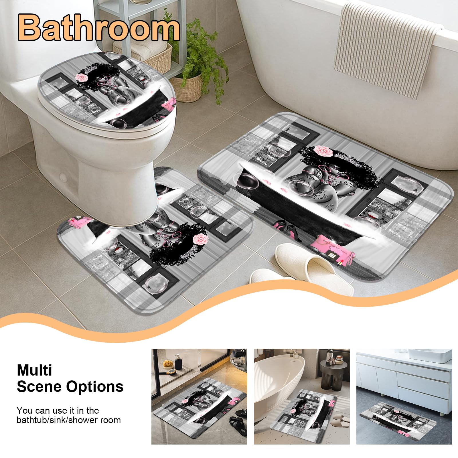 KOKGYM Toilet lid mat complements the set for a tidy, safe bathroom floor