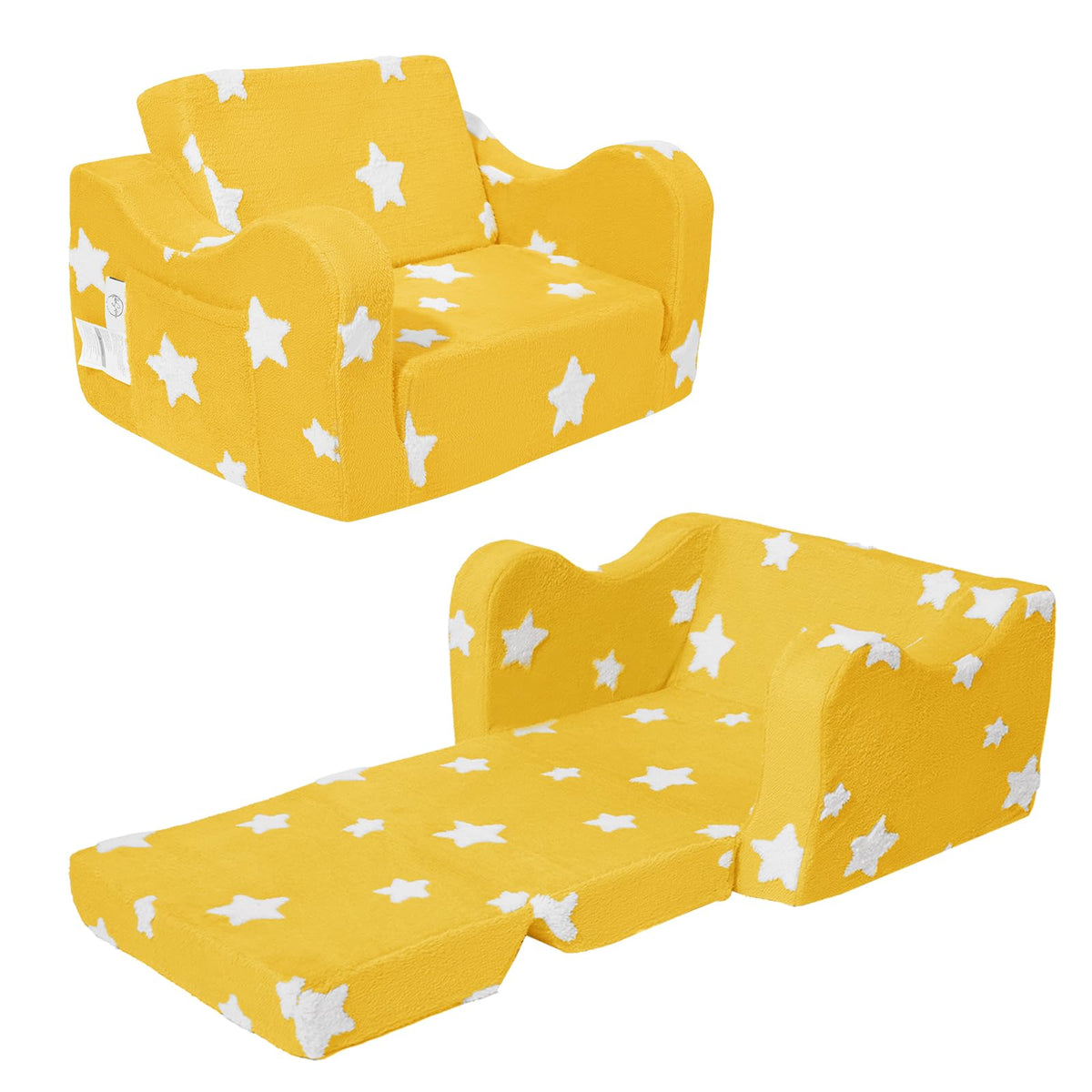 KokoSelene toddler couch fold-out mode offers flexible seating for reading and lounging.