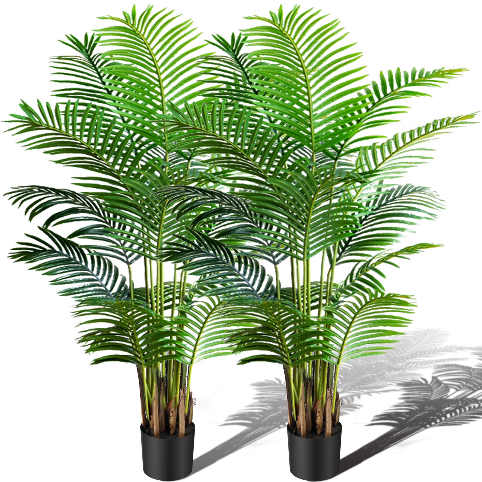 KOL artificial Areca palm 6ft 2-pack in pot offers lush indoor greenery.