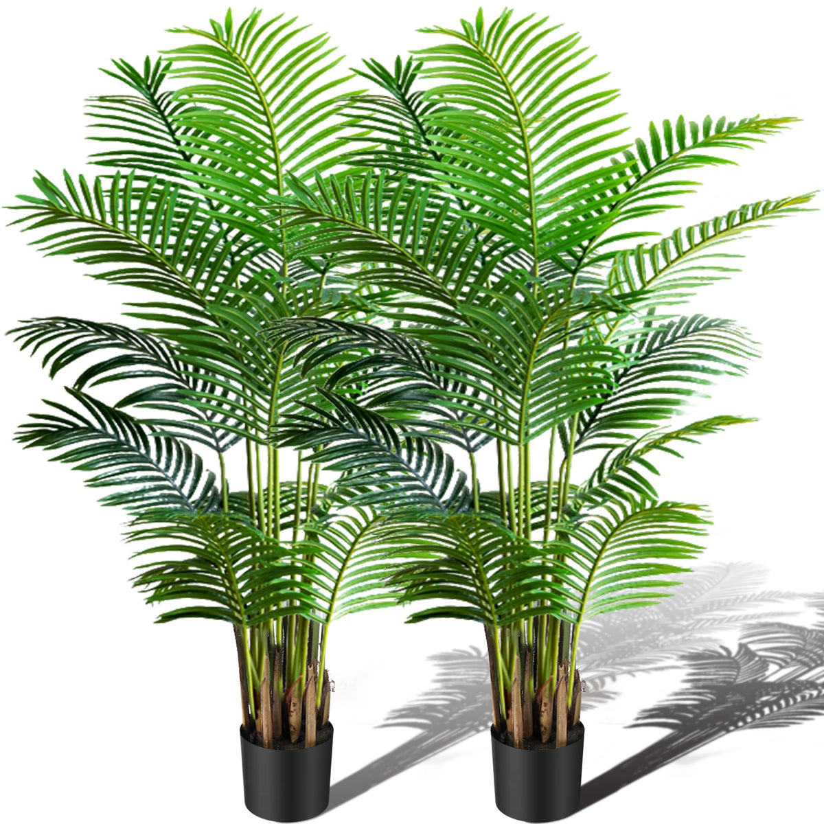 KOL artificial Areca palm 6ft 2-pack in pot offers lush indoor greenery.