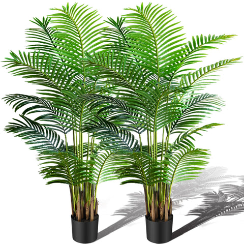 KOL artificial Areca palm 6ft 2-pack in pot offers lush indoor greenery.