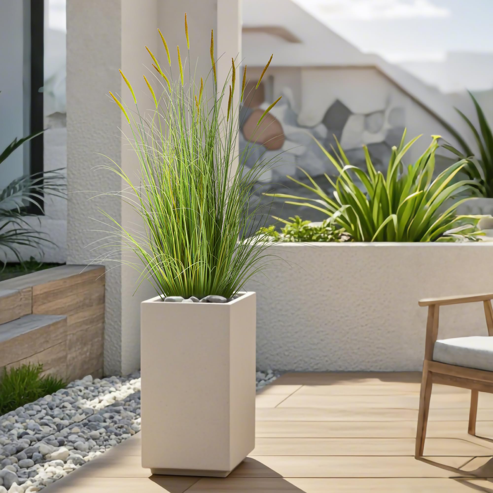 KOL 35in cattail grass closeup shows natural detail for outdoor spaces.