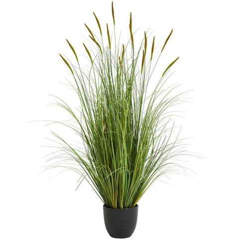 KOL artificial cattail grass 3ft front view enhances indoor decor with lifelike texture.