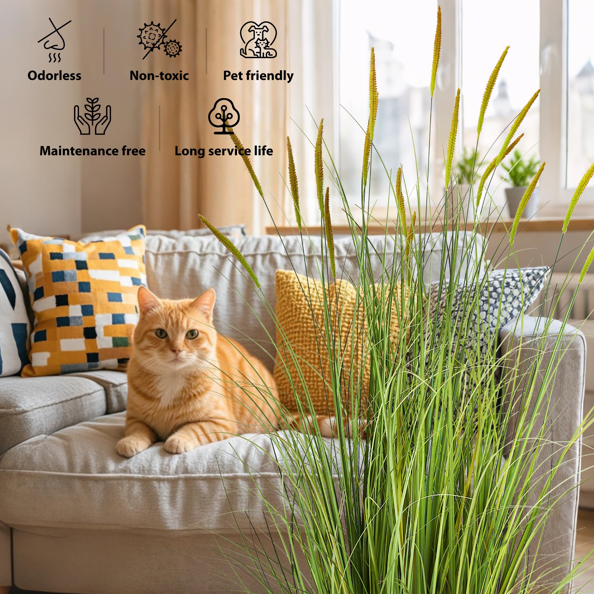 KOL artificial cattail grass indoor decor setup frames living areas beautifully.