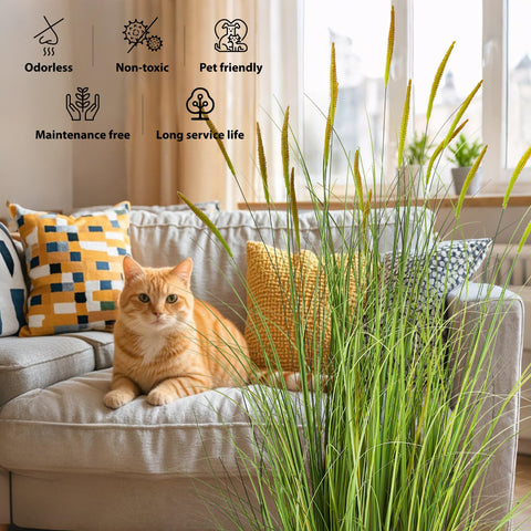 KOL artificial cattail grass indoor decor setup frames living areas beautifully.