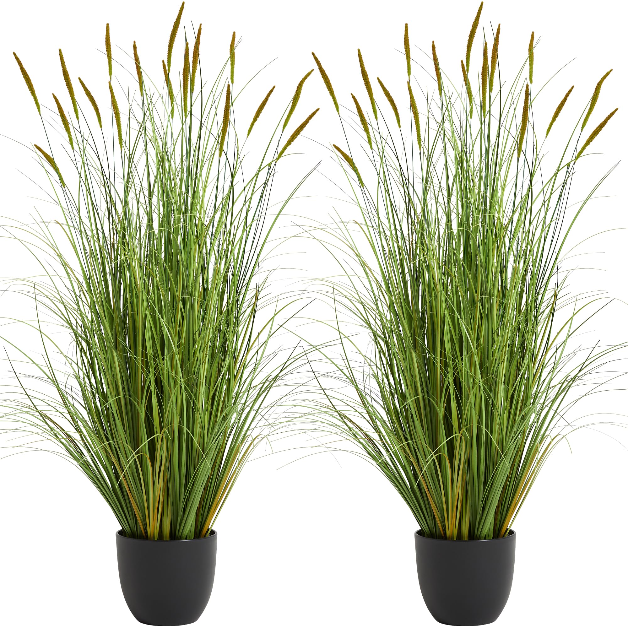 KOL artificial cattail reed grass 4ft 2-pack displayed for versatile home decor.