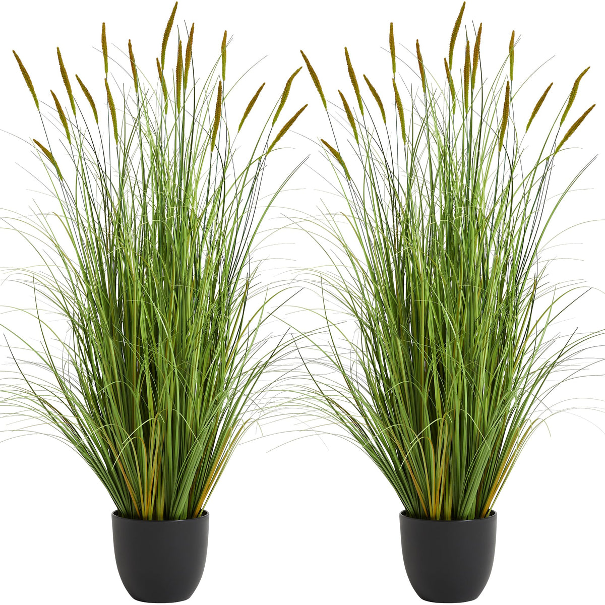 KOL artificial cattail reed grass 4ft 2-pack displayed for versatile home decor.