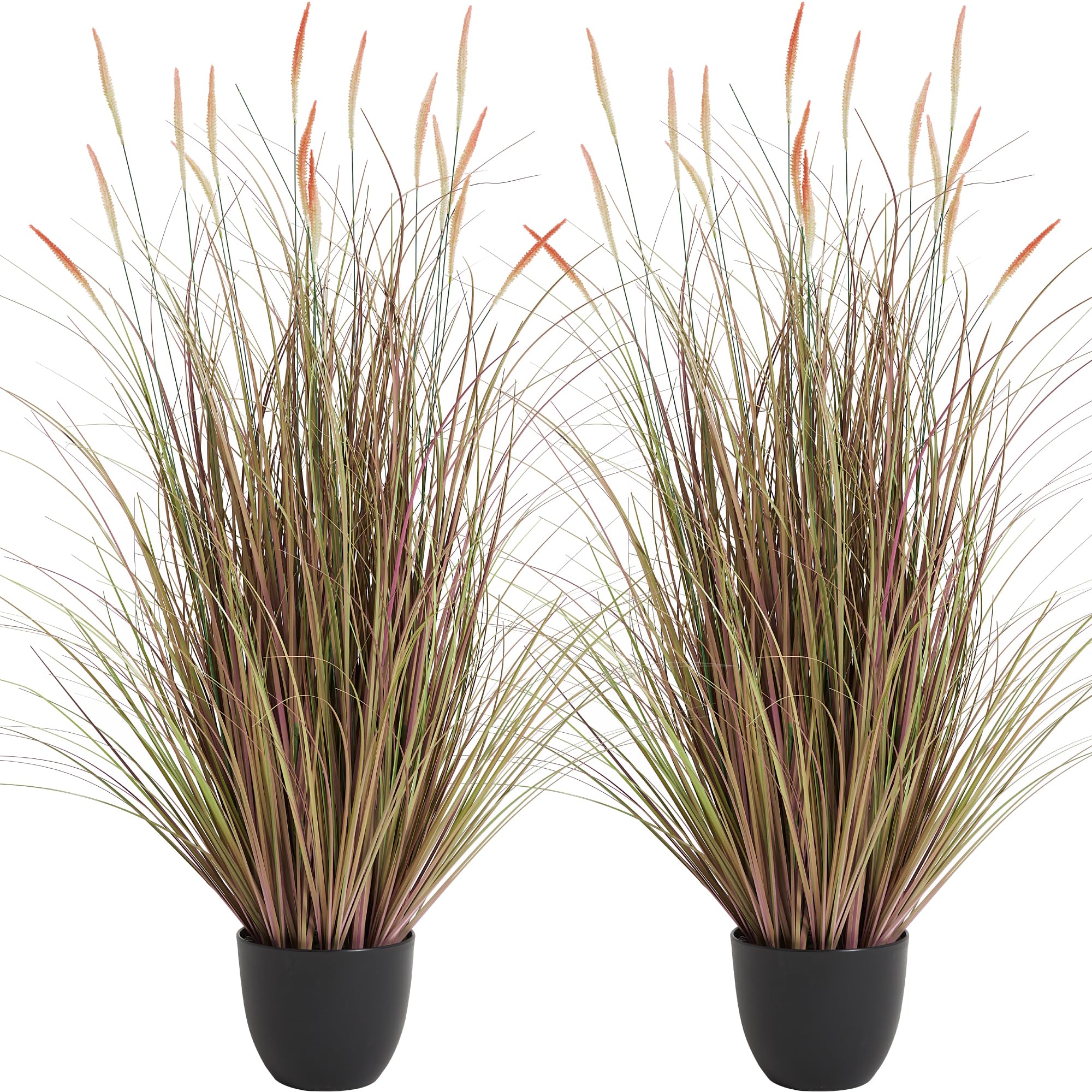 KOL pink 4ft cattail reed grass plant for indoor decor and low maintenance styling