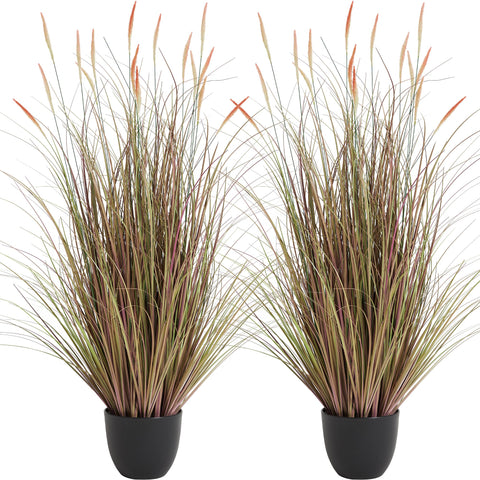 KOL pink 4ft cattail reed grass plant for indoor decor and low maintenance styling