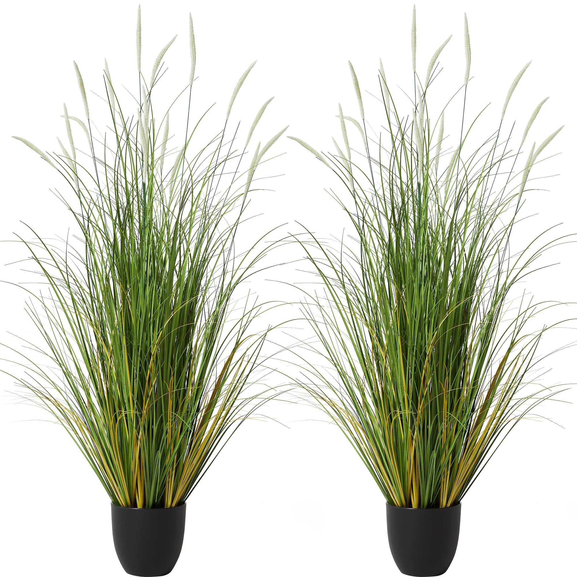 KOL artificial cattail reed grass 4 ft pack for realistic indoor decor