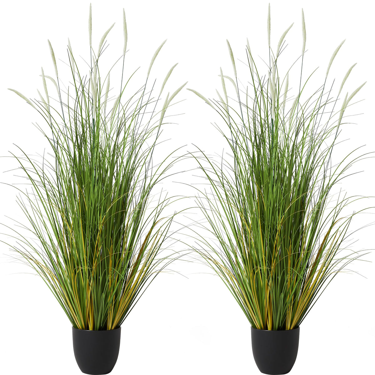 KOL artificial cattail reed grass 4 ft pack for realistic indoor decor