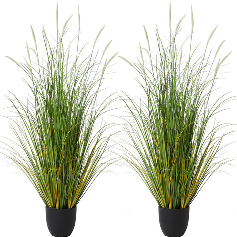 KOL artificial cattail reed grass 4 ft pack for realistic indoor decor