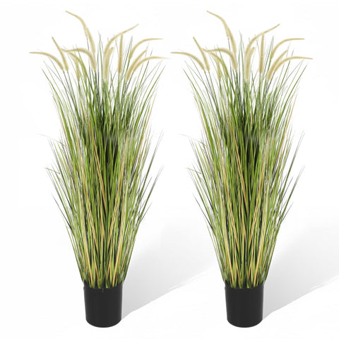 KOL artificial horsetail reed grass, 59in pair, adds lush greenery for indoor and outdoor spaces.