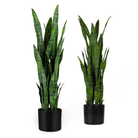 KOL artificial snake plant realistic texture, vibrant greens that won’t fade.