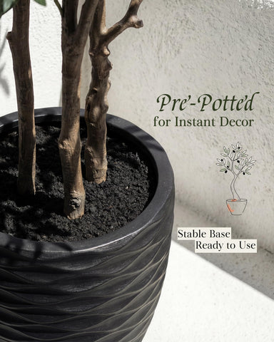 KOL maintenance-free olive tree requires no watering or sunlight for effortless decor.