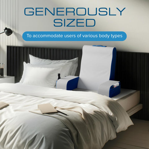 Kölbs bed wedge supports reading and TV watching comfortably in bed.