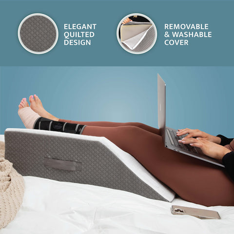 Kölbs Double Leg Elevation Pillow features foam-core for stable, comfortable elevation.