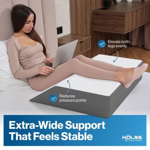 Kölbs jacquard removable cover protects the pillow while staying stylish.