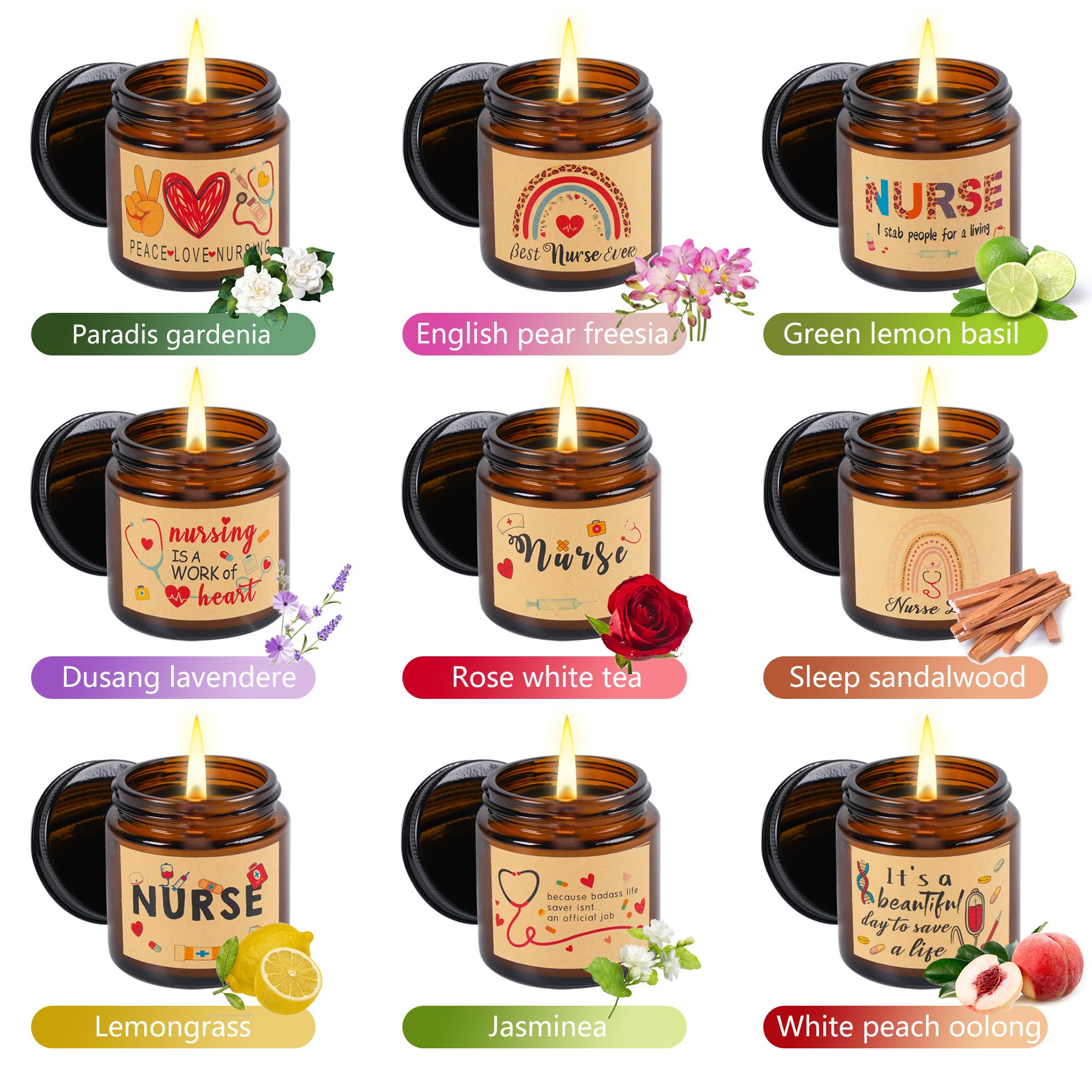 Kolewo4ever nurse candle white peach oolong inviting living room scent
