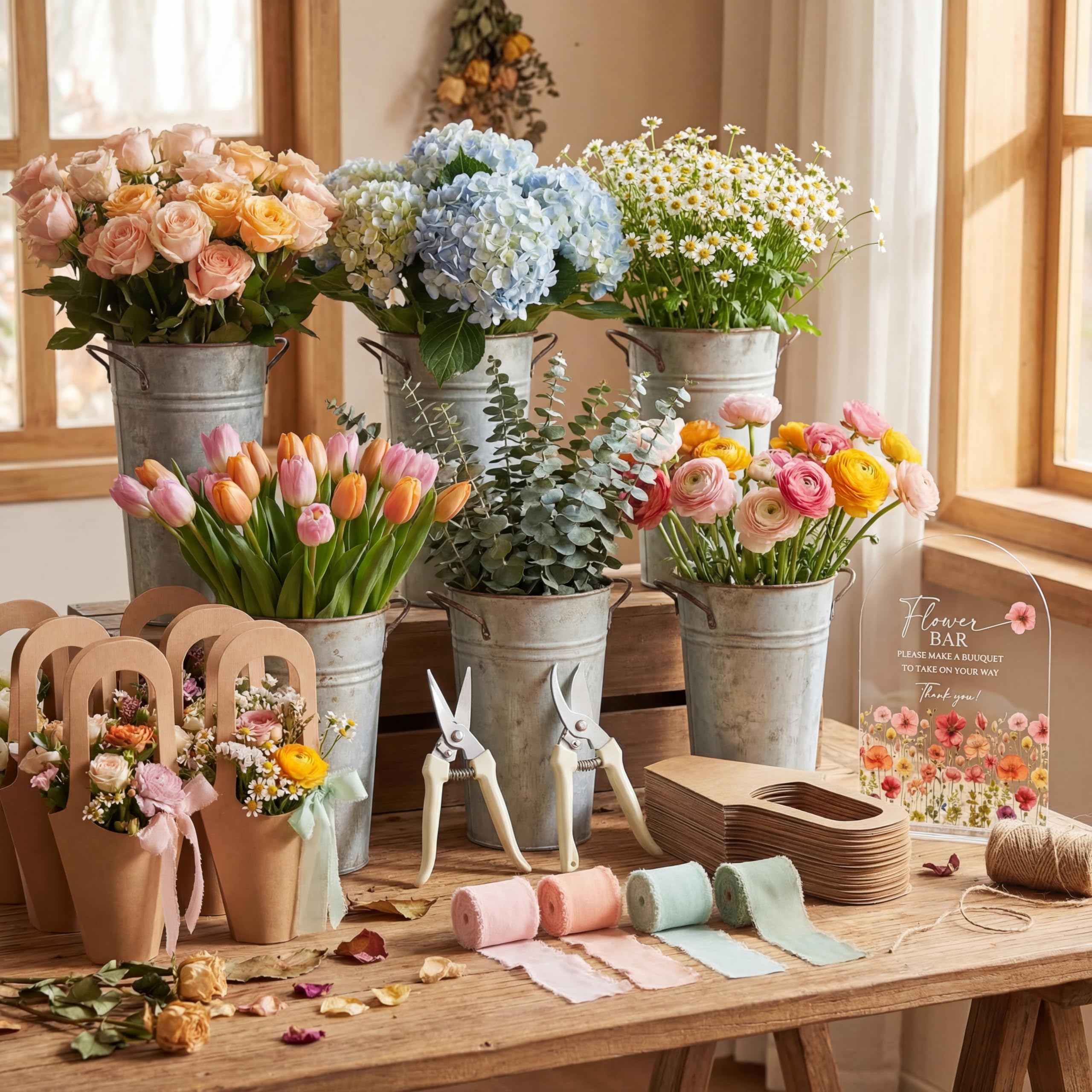 Kolldenn kraft bouquet bags with handles simplify carrying.
