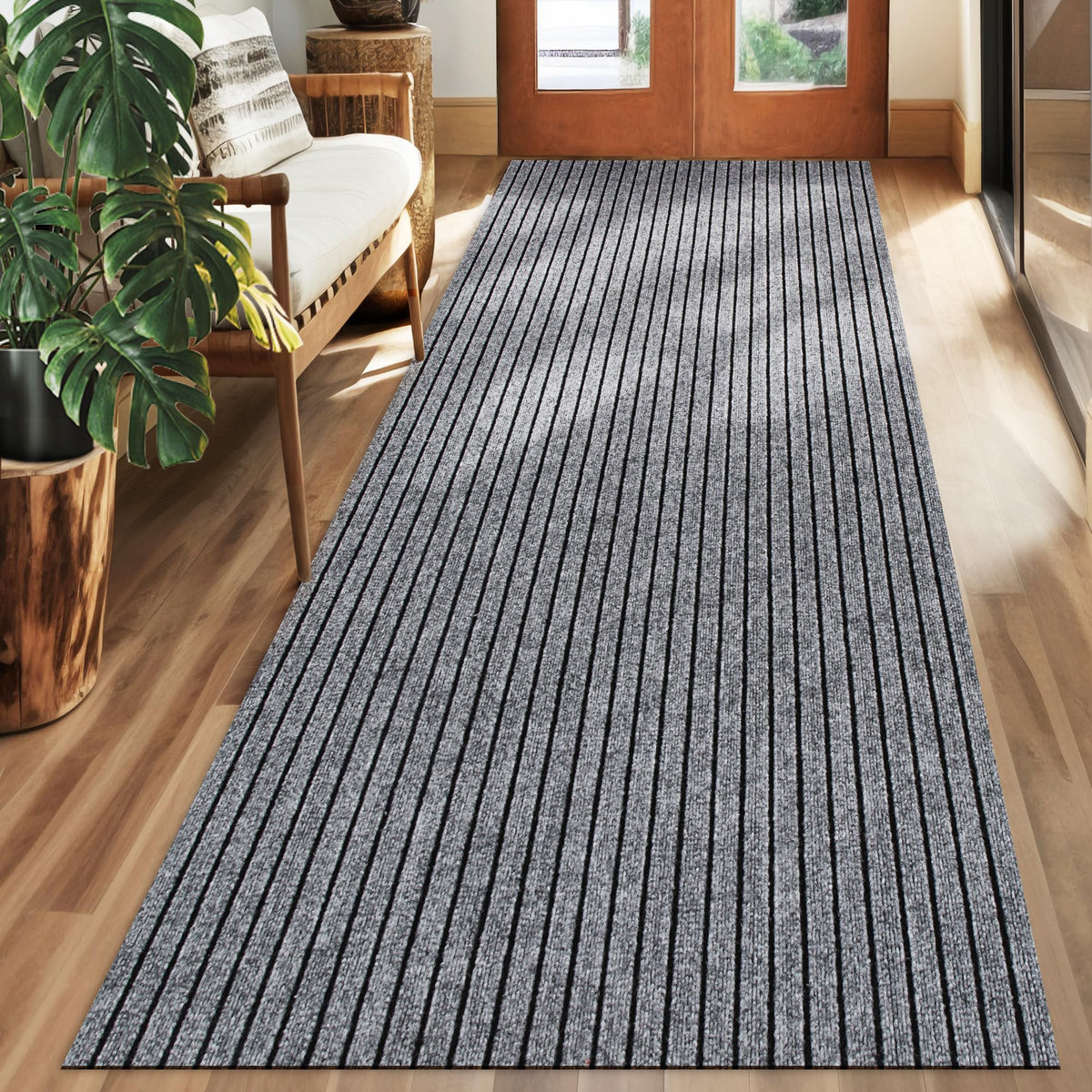 Koloko runner rug with non-slip backing provides secure placement for busy areas.