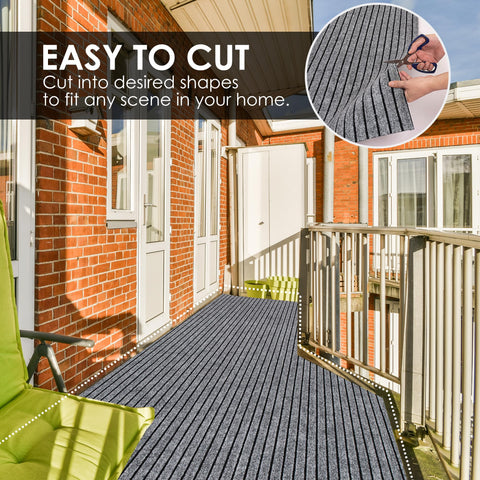 Non-slip backing grips hardwood and tile floors securely.