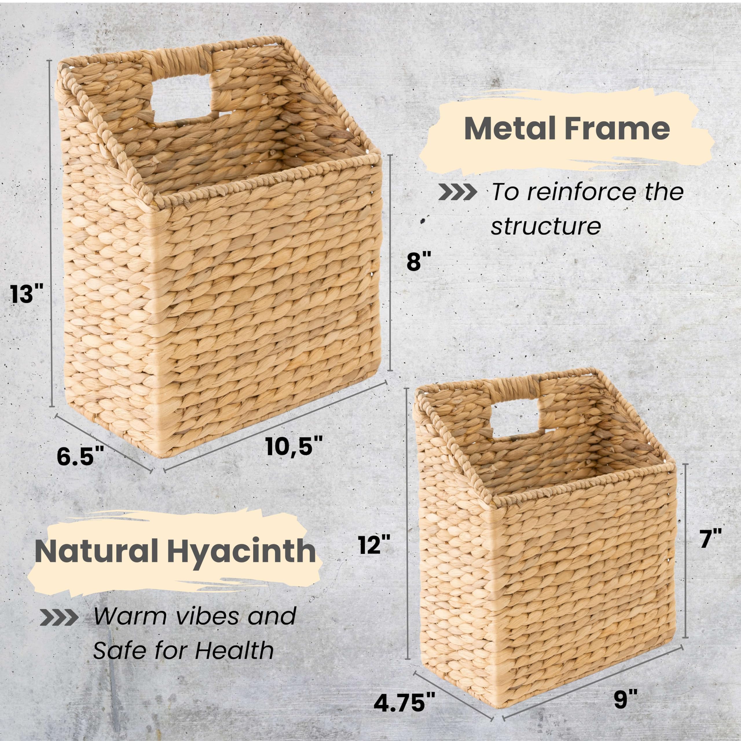 KOLWOVEN baskets with cut-out handles ready to hang on a wall