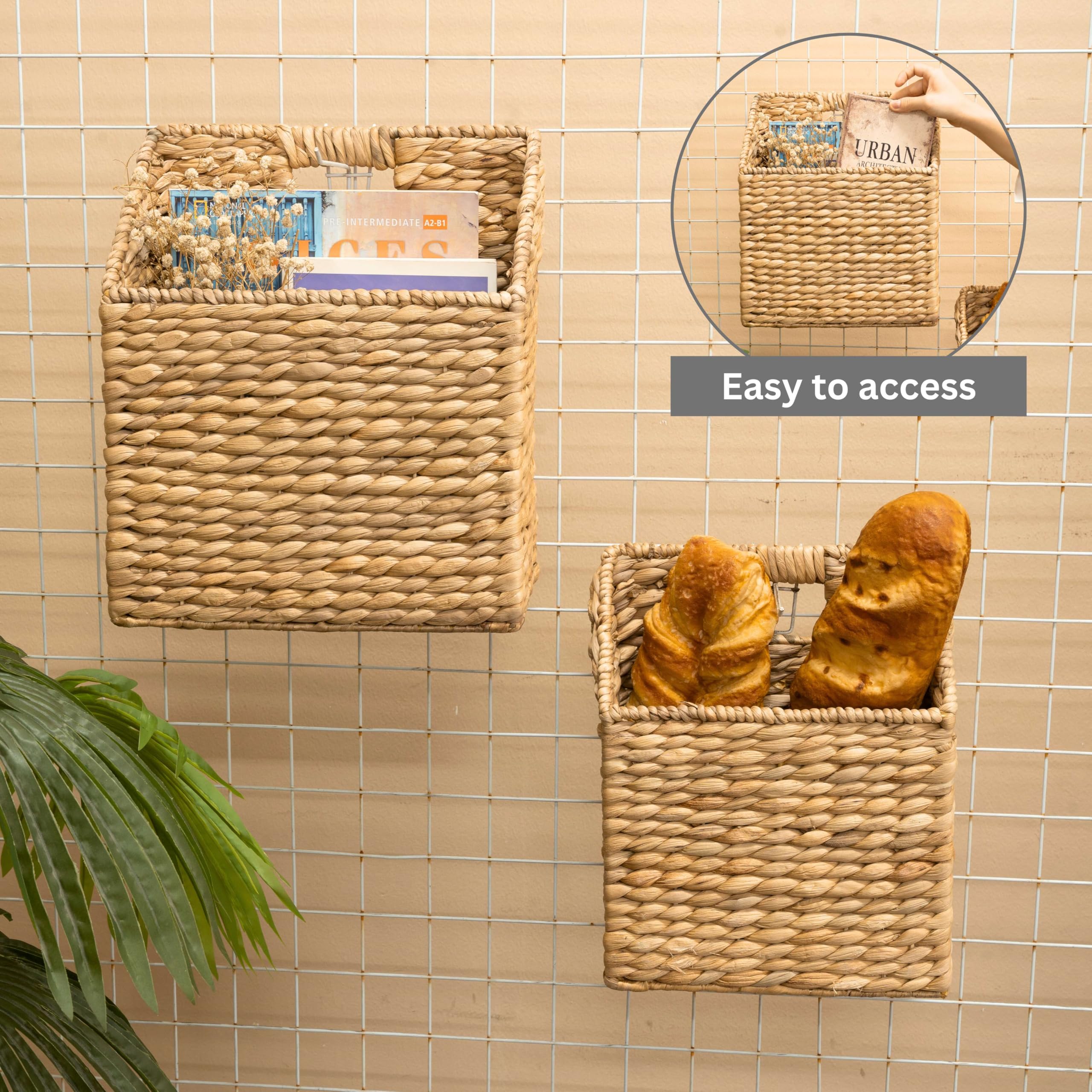 KOLWOVEN baskets organize scarves, books, and accessories neatly