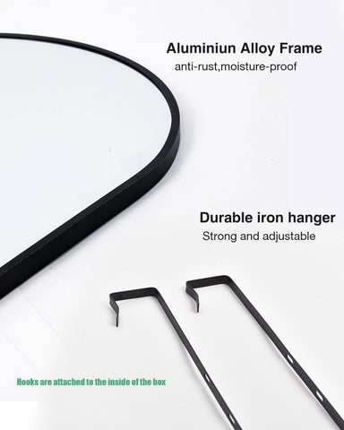 KOMCOTE aluminum-frame mirror introduces a modern look to any room.