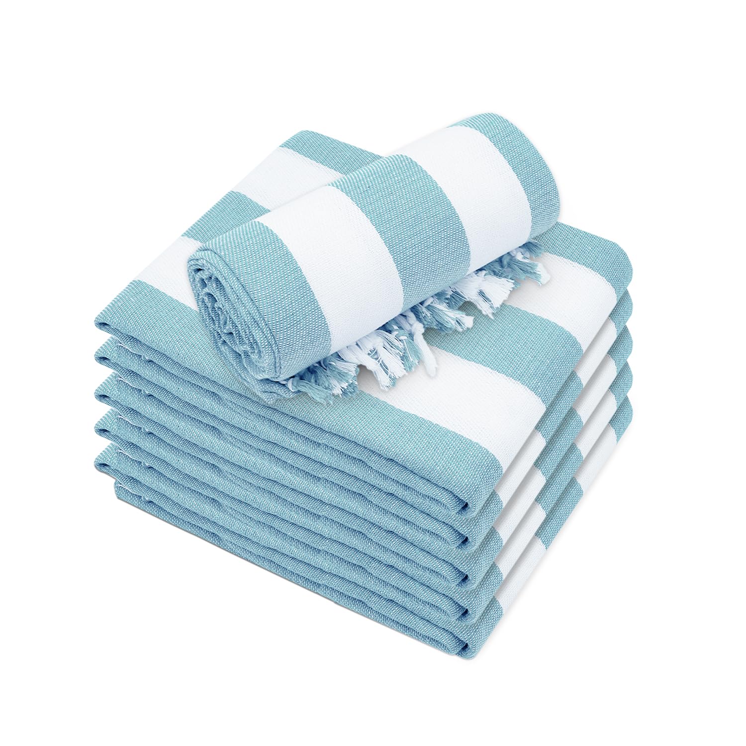 Kongdaoth Turkish towels 6-pack flat-lay display for easy packing