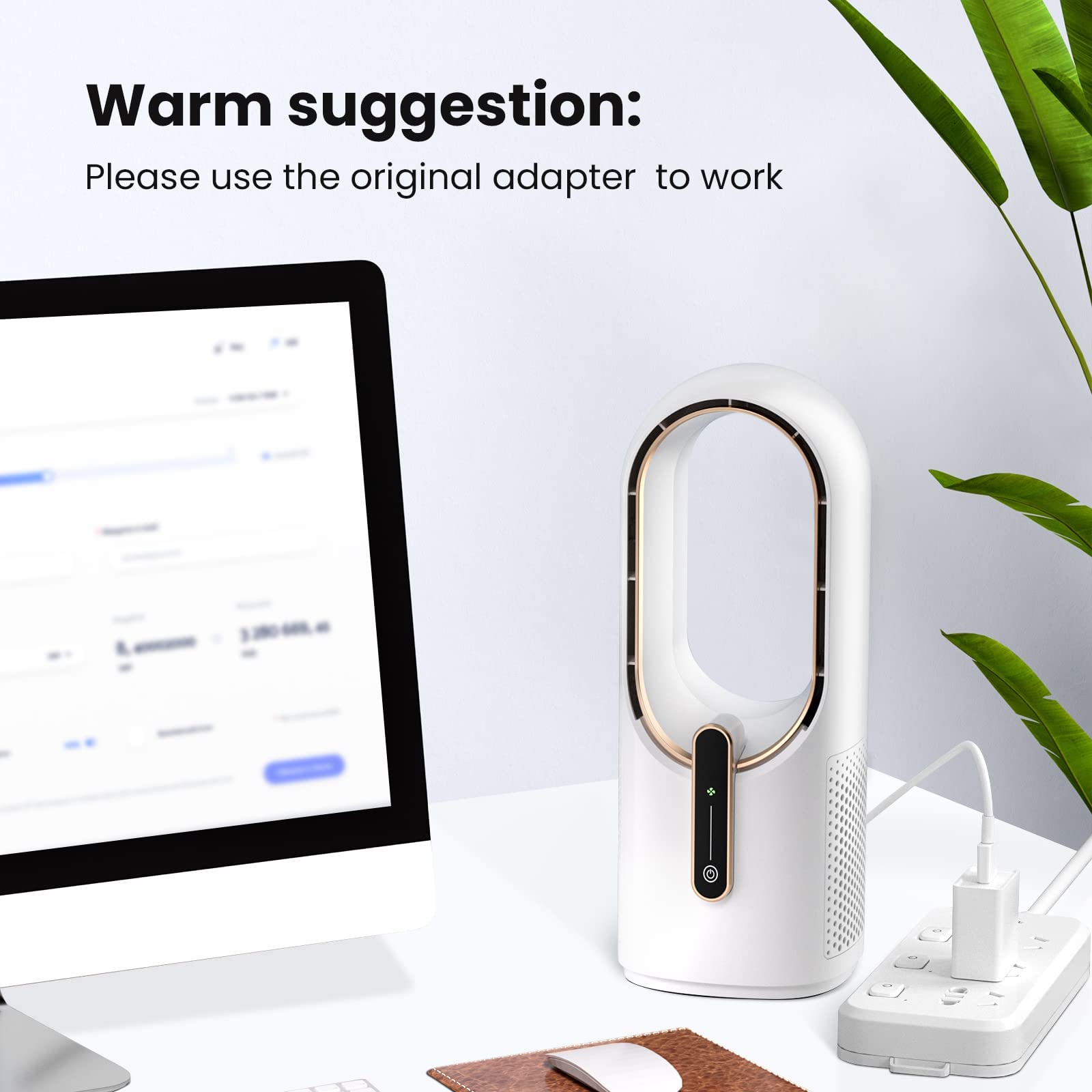KONSIDEN bladeless desk fan compact-storage design fits in small spaces