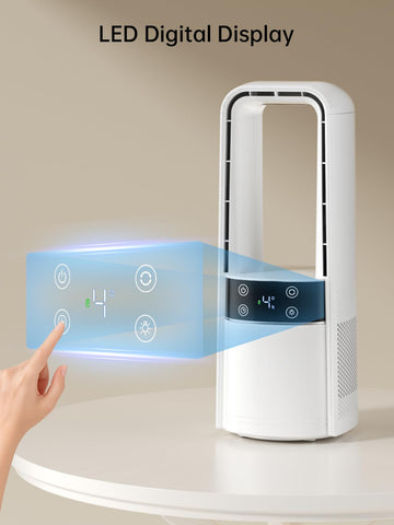 KONSIDEN bladeless desk fan offers 4 speeds for customization.