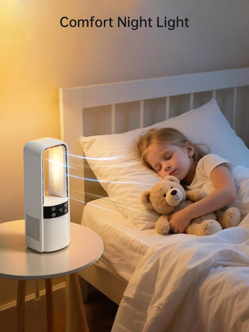 KONSIDEN bladeless desk fan operates quietly for study or sleep.