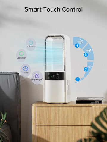 KONSIDEN bladeless desk fan USB rechargeable battery for cordless use.