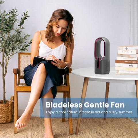 KONSIDEN compact bladeless fan profile ideal for desks and nightstands
