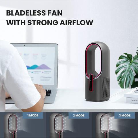 KONSIDEN desk fan touch-control panel in use for easy speed adjustment