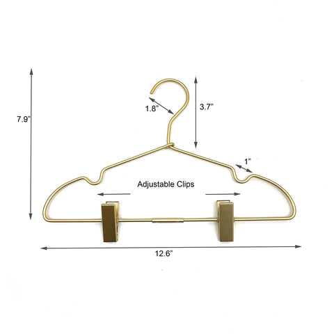 Koobay gold metal coat hanger with heavy-duty strength for bulky winter coats.