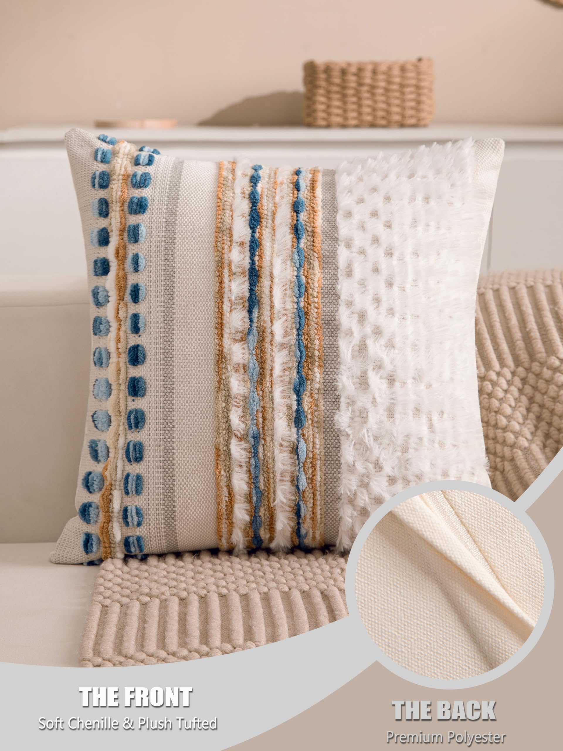 KOOLIFE farmhouse striped design complements contemporary sofas and beds.