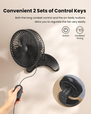 Koonie 8-inch wall-mount fan installation kit included for easy mounting