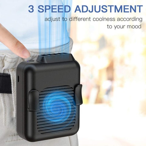 Koonie portable fan clip on backpack for easy cooling during hikes