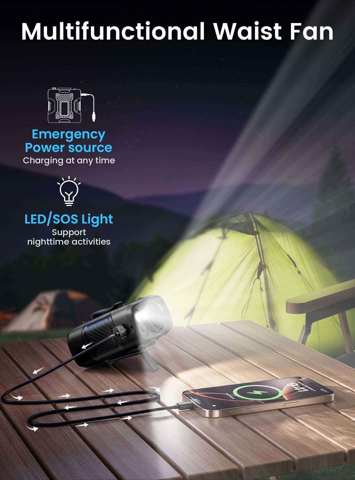 Koonie power-bank feature keeps devices charged on the go